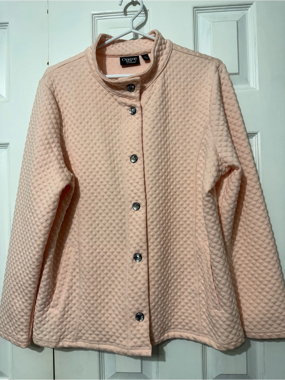 Onque casual Quilted Button-Front Women's Coat — Pale Pink large